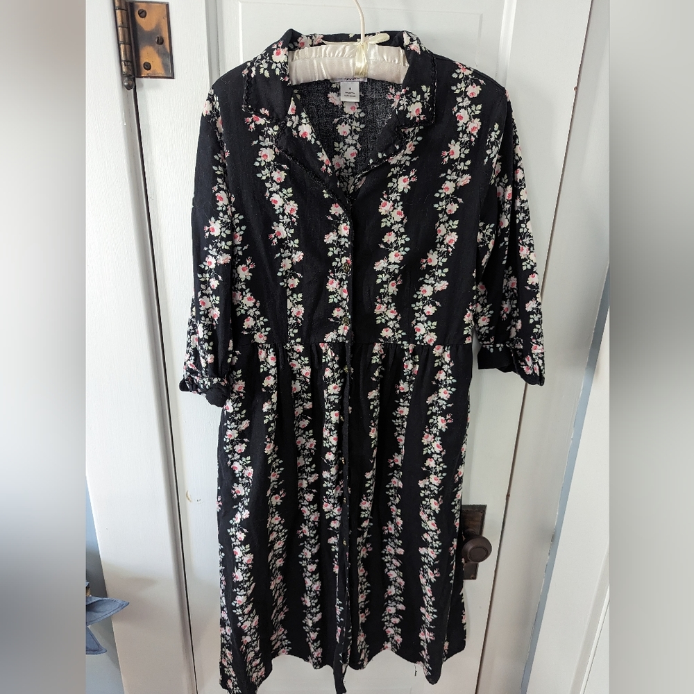 Lanz of Salzburg Vintage Style Striped Floral Midi Dress with Pockets!!